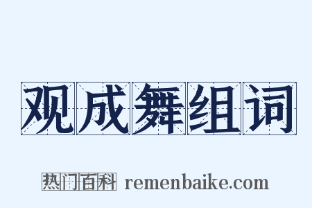 观成舞组词是什么意思的图片